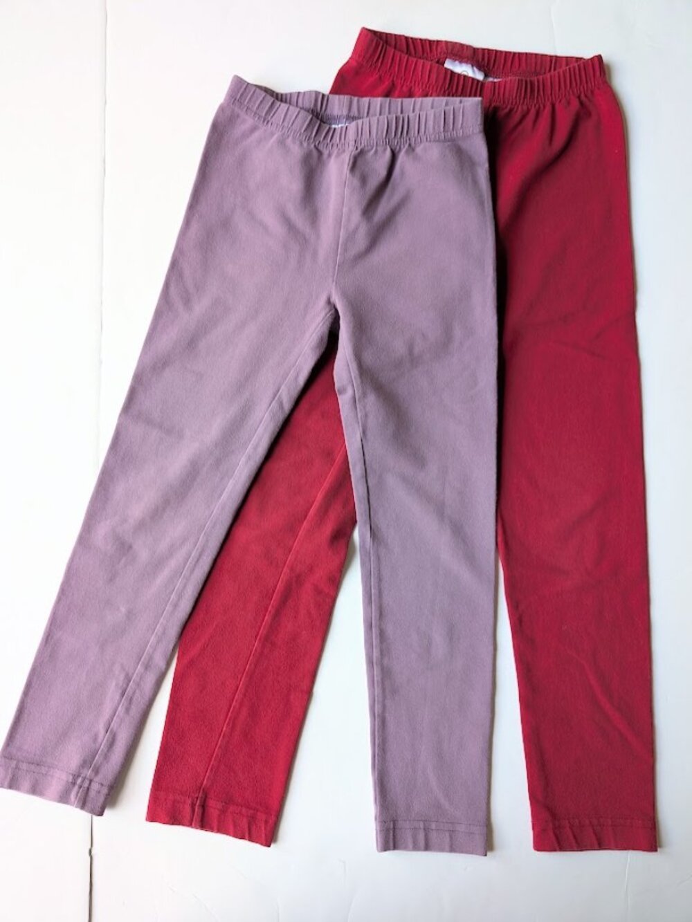 Lot of 2 Hanna Andersson Girls 90% Cotton Stretch Leggings Size:130/120